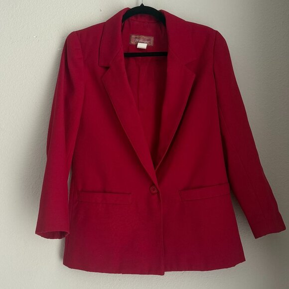 Vintage Worthington Blazer Cherry Red Elegant fitted with pockets formal - Picture 1 of 8
